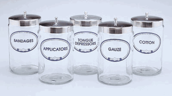Labeled Sundry Glass Jar with Cover