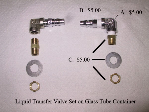 Jinbo Packer - Liquid Transfer Valve Set on Glass Tube Container