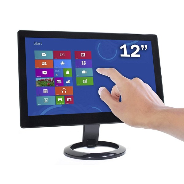 DoubleSight Displays DS-12UT 12" LCD Touchscreen Monitor - TAA Compliant - Capacitive - 1366 x 768 - WXGA - 250 Nit - USB - Black - PC/MAC - 3 Year Warranty