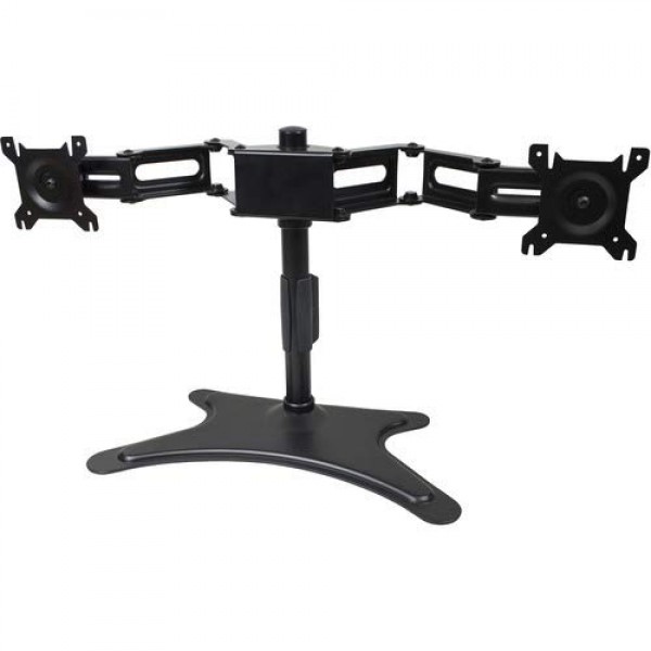 DoubleSight Displays - DS-224STB - Dual Monitor Free Standing Flex Stand Desk Mount for LCD Monitor, All-in-One Computer - TAA Compliant - Supports Upto Two 27 inch Monitors - 30 lb Load Capacity