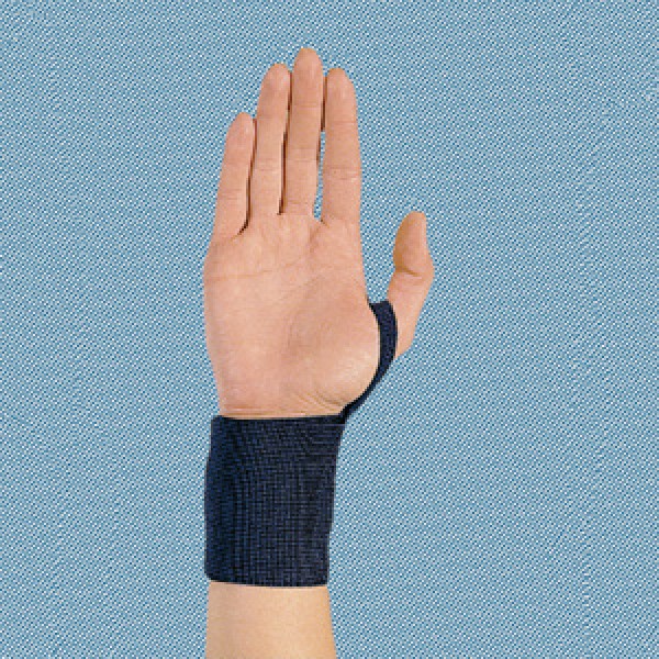 Elastic Wristlet with Thumb Loop, Black (#2136B)