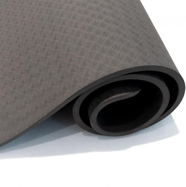 KS Premium Yoga Mat(BLACK) - TPE Material, Excellent Resilience, Non Slip, 72” x 24” Extra Thick 0.4"(10 mm) with Carrying Strap