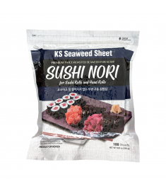 KS ROASTED SEAWEED Sheets - 100 Sheets, 250g (40 Packs)  김밥김