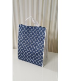 Blue (White Tree) Pattern Carrying Bag with Velcro Enclosing 약가방