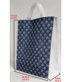 Blue (White Tree) Pattern Carrying Bag with Velcro Enclosing 약가방
