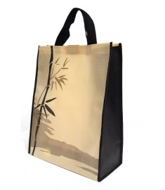 Beige (Bamboo) Pattern Carrying Bag with Velcro Enclosing 약가방